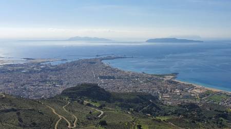 Erice al tramonto e Trapani centro storico